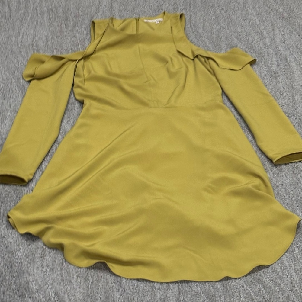 Rachel Mustard Cold Shoulder Dress